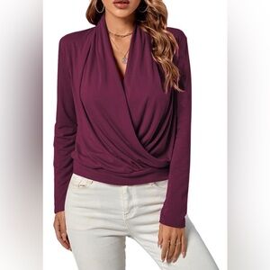 Cross Wrap Long Sleeve Top